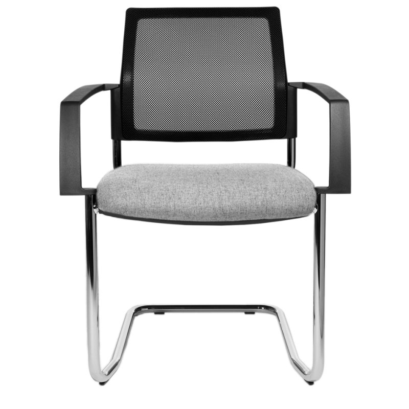 Topstar bezoekersstoel BtoB 20 Netz, rood, stapelbaar, verchroomd frame